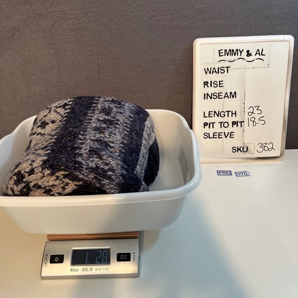 Talbots Womens Vintage Wool Full Zip Cardigan Sweater Size S Petite Blue Nordic - Picture 10 of 10